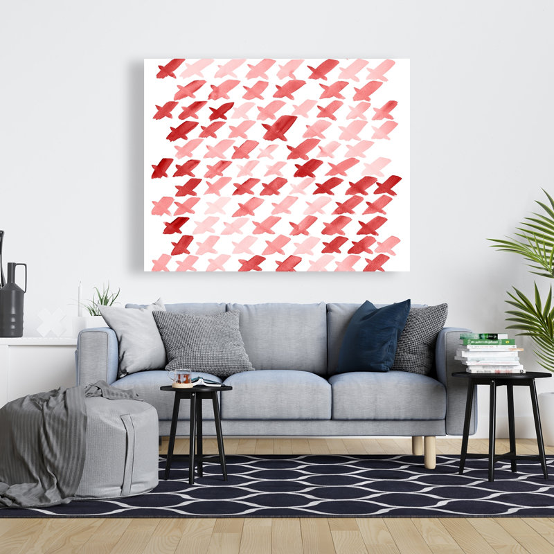 Motif X rouge - Toile de formes rouges pour la maison | Art moderne
