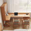 Bureau en L Burlywood avec verre en L et bois massif-340035328-340035330