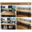 Bureau double moderne et simple en bois massif avec bibliothèque intégrée-230914147
