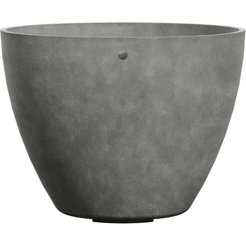 Lupo Large Tapered Round Planter -, Gray Stone, 24.6" H x 32.3" W x 32.3" D
