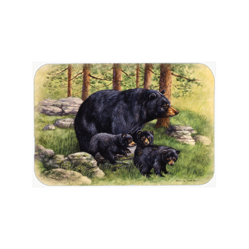 Caroline's Treasures Black Bears Glass Cutting Board