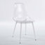 Chaise de salle à manger, ensemble de 4, pieds en métal, siège en plastique