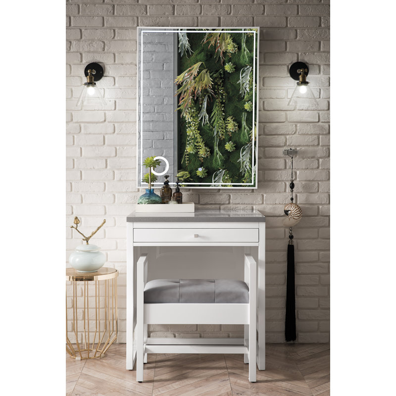 Athens 30" Single Bathroom Vanity, Glossy White/Gray Expo