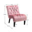 Chaise sans accoudoirs en velours rose avec coussin résilient - Pieds décoratifs pour le bureau-120913129