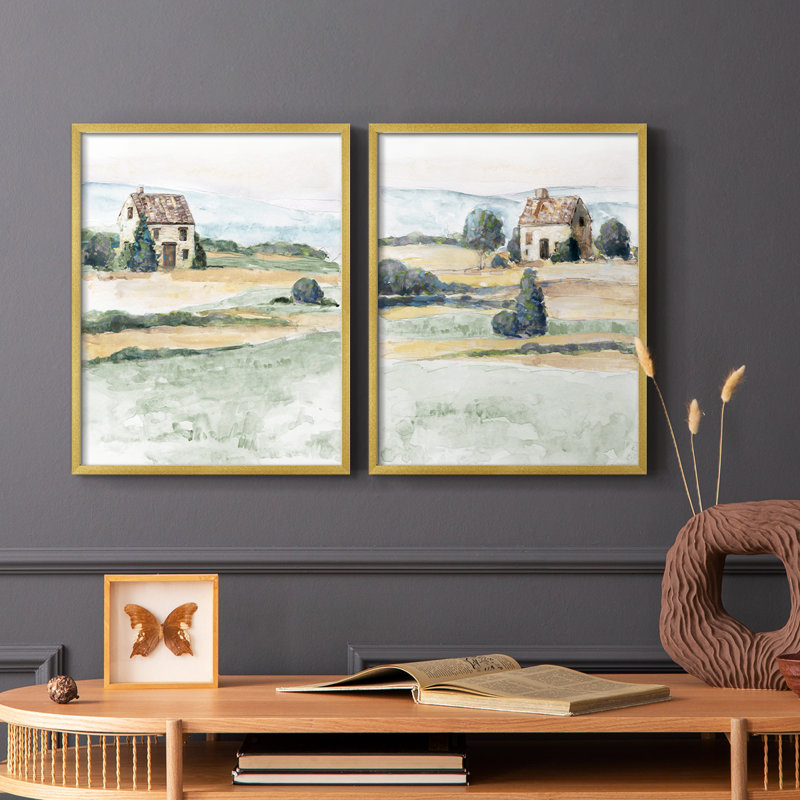 «On The Countryside I», reproduction encadrée de qualité supérieure - prête à être accrochée - aucun clou requis - aucun clou requis