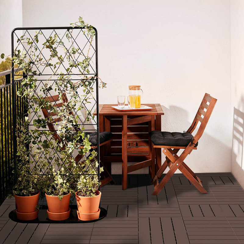 12" x 12" Composite Interlocking Deck Tile, Dark Brown