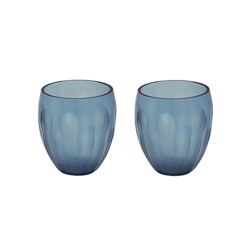 Ensemble de porte-votives en verre, Bleu, 2