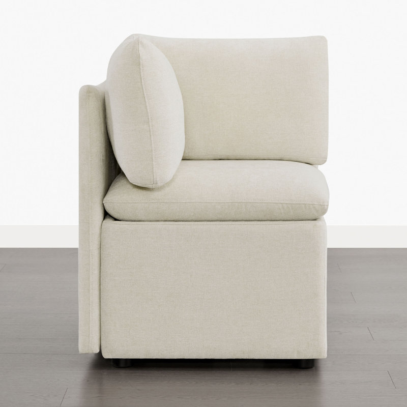 Fauteuil de coin rembourré avec rangement, Lin lin
