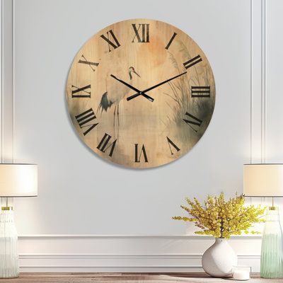 Très grande horloge murale en bois