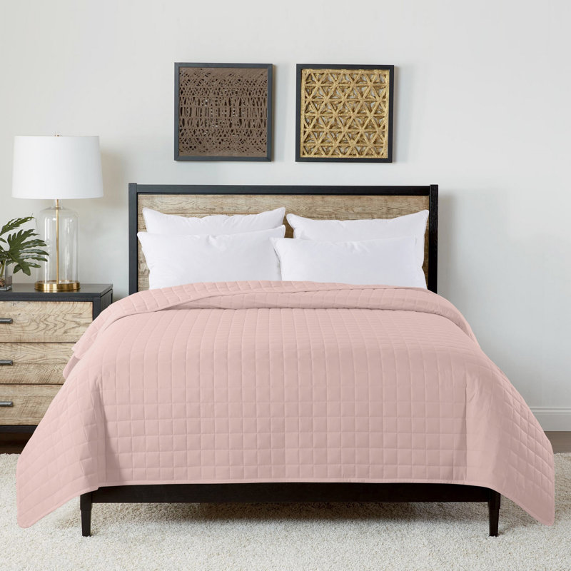  Couverture à tissage géométrique, Rosé, Grand