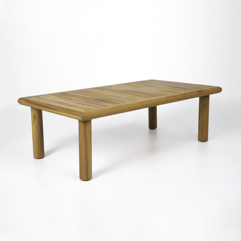 Laguna Outdoor Modern Coastal Solid Acacia Wood Coffee Table With Slatted Top