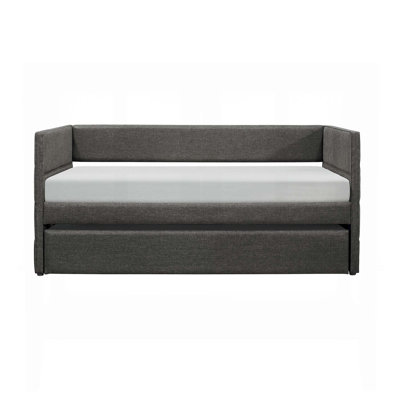 Modern Style Dark Gray Fabric Upholstered Daybed with Trundle for Versatile and Space-Efficient Sleeping Solutions