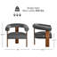 Fauteuil d'appoint en mohair en forme de U avec pieds en bois de noyer Mamanbai-1790052702