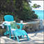 Repose-pieds Adirondack, conception ultra durable et résistante aux intempéries, aspect bois véritable, bleu