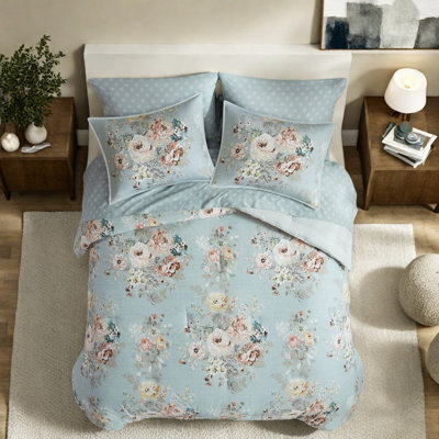 Ensemble de literie pour grand lit 7 pièces d'inspiration rétro en polyester doux de style campagnard pour un confort toutes saisons