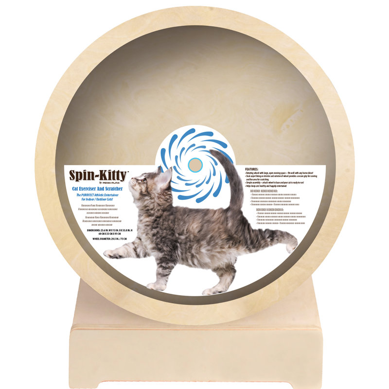 Arbre à chat avec roue intégrée - 2 niveaux avec roue de 20 po de diamètre