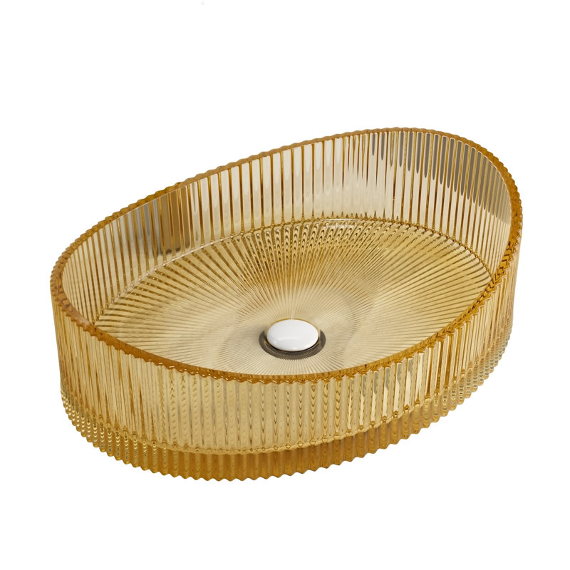 Lavabo de salle de bain en forme de cristal en cristal Yuan³ sans robinet