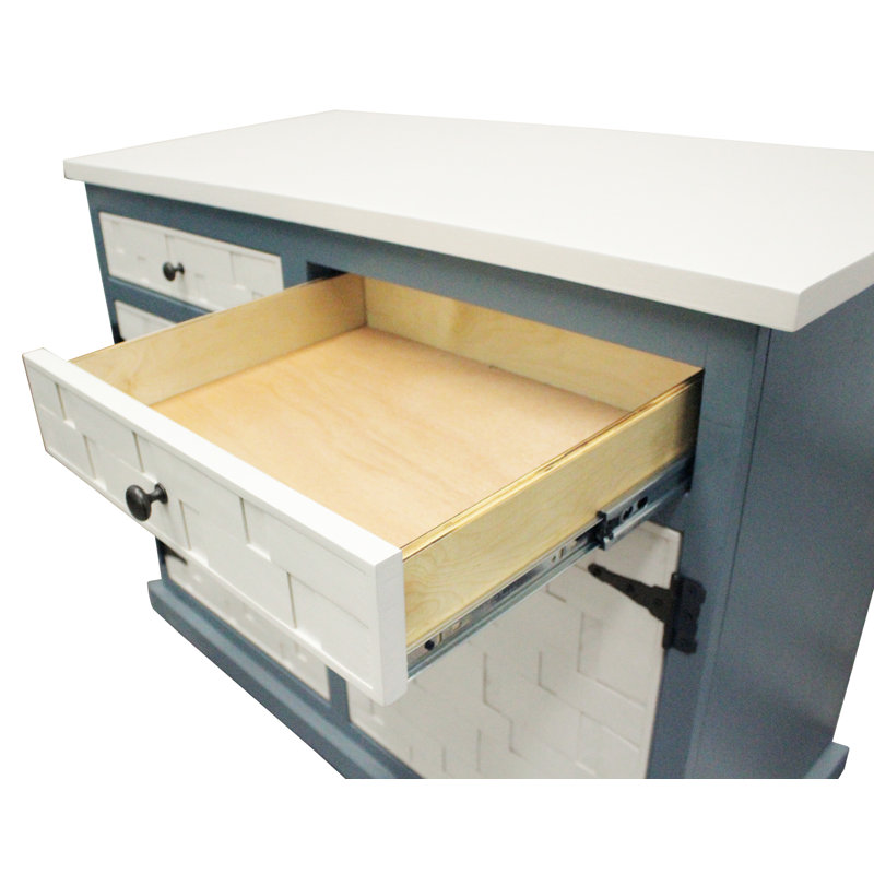 48 " W Kitchen Island, Dark Blue