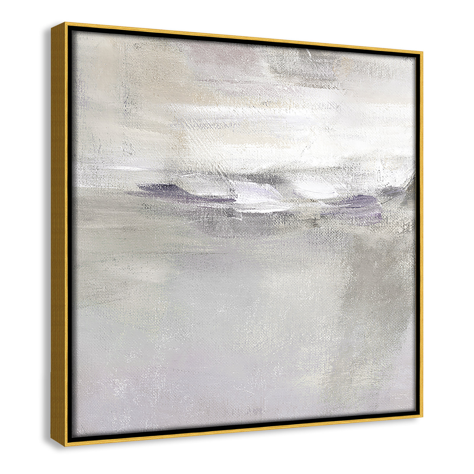 Abbott "Lilac Horizon" Print by Nan, 13.5" H x 13.5" W, Gold Framed