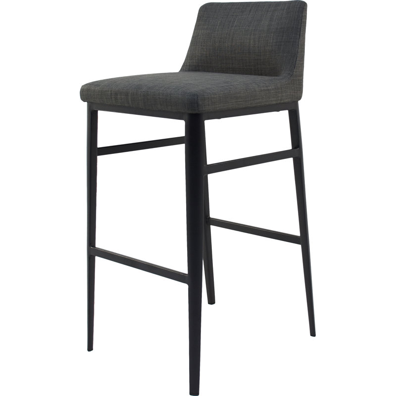 Baron 25.6" Bar Stool, Charcoal, Bar Stool (29” Seat Height)