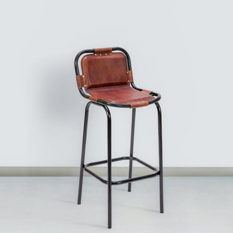 Bar Stool Brown Black Leather Barstool Bed Table Bed Stand Bedside Table
