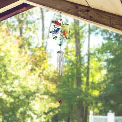 Reguant 30" Long Bird Suncatcher Copper and Gem Wind Chime  Unique Gifts