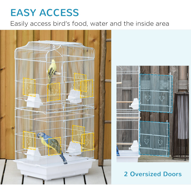 92cm Steel Flat Top Table Top Bird Cage with Stand