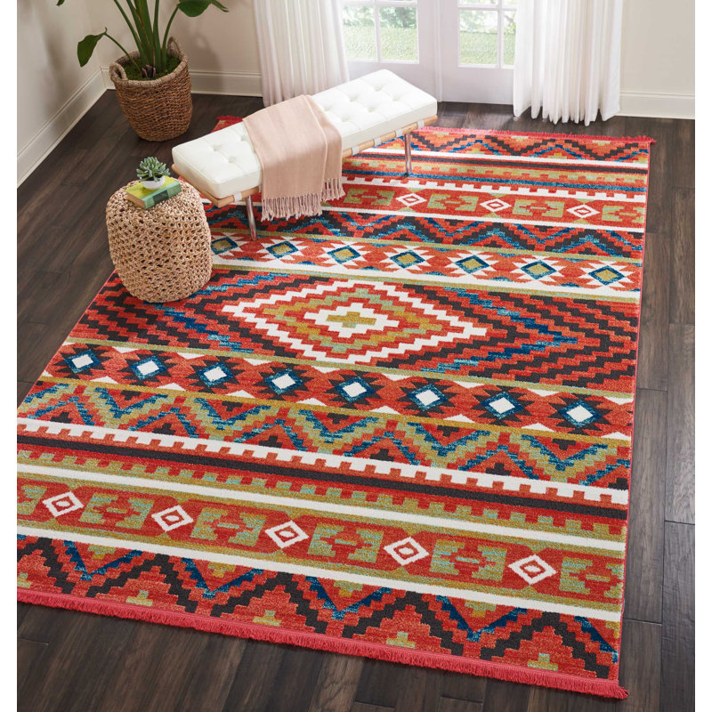 Geometric Indoor Rug, Rectangle 9'3" x 13'