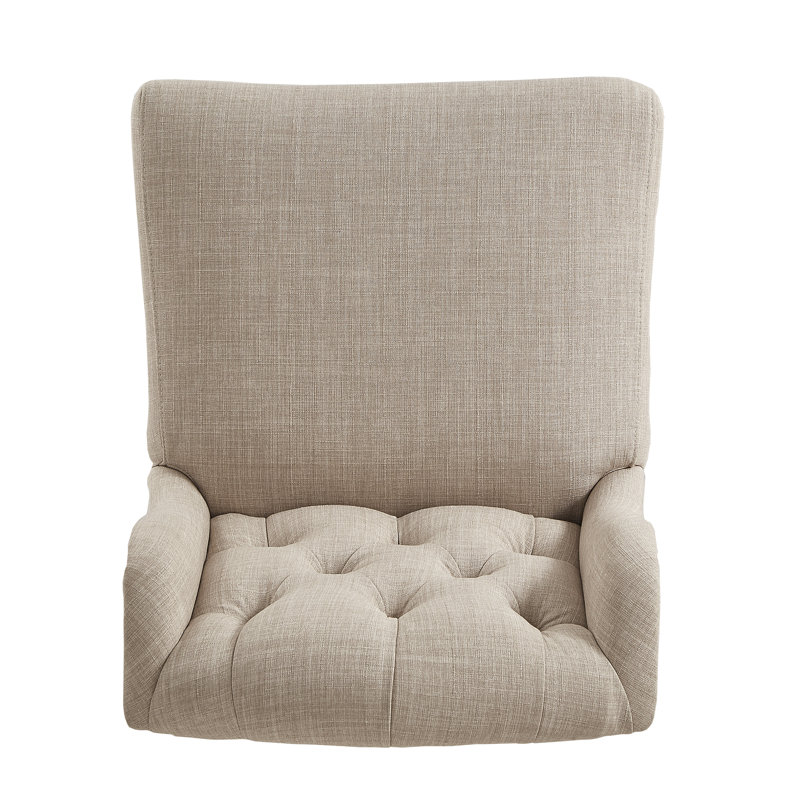 Tabouret Rhuardhi, Lin beige, Tabouret de comptoir (siège d'une hauteur de 25,5, Naturel