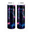 20 oz Gobelet en acier inoxydable à double paroi isolé sous vide avec couvercle et paille, galaxie néon