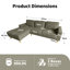 2-Piece 90" Upholstered L-Shaped Fabric Corner Sofa-222493331