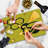 Ambesonne Honeycomb Cutting Board Large Size Hexagons with Bee Simple Yellow and Black