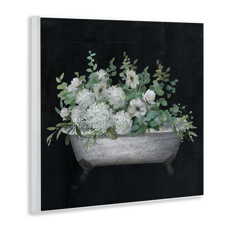 Art floral sur bois, "Floral Bath" par Nan