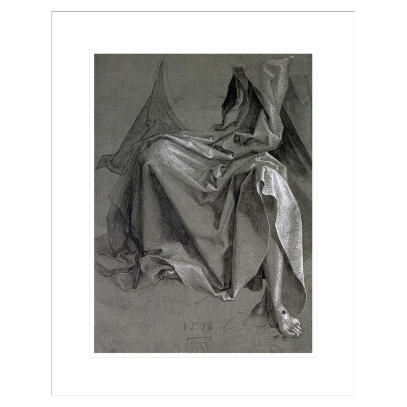 Étude de la robe du Christ par Albrecht Dürer - Impression giclée sur cadre, H 21,75 po x l 17,42 po
