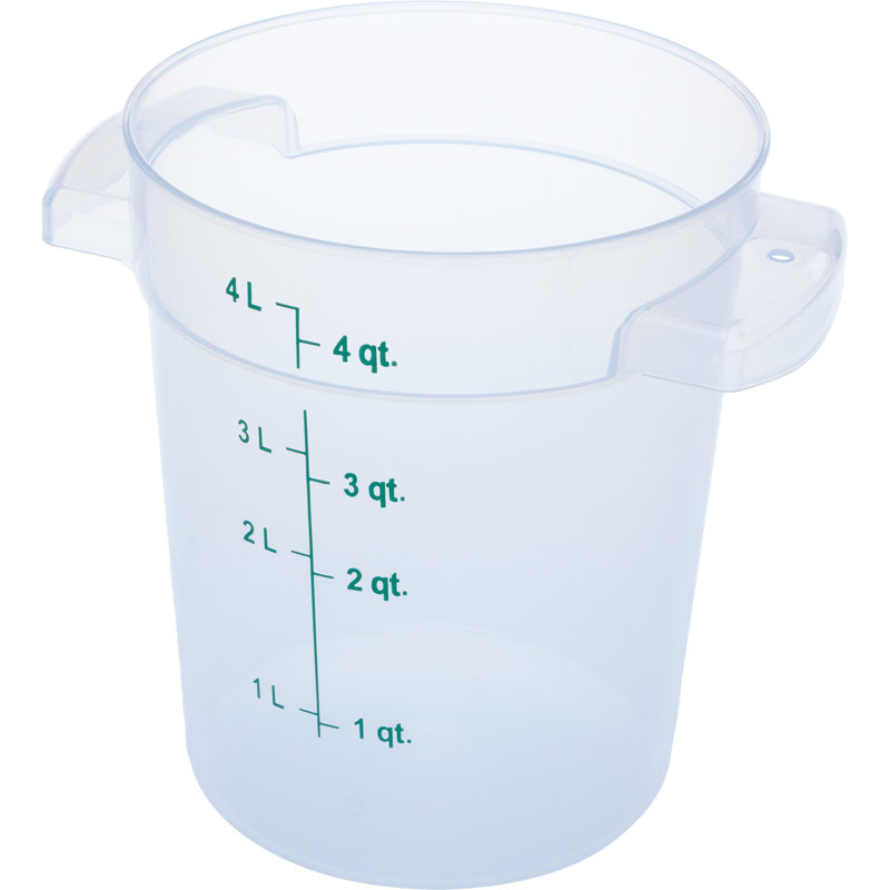 Contenant alimentaire rond 4 pintes - blanc, Transparent