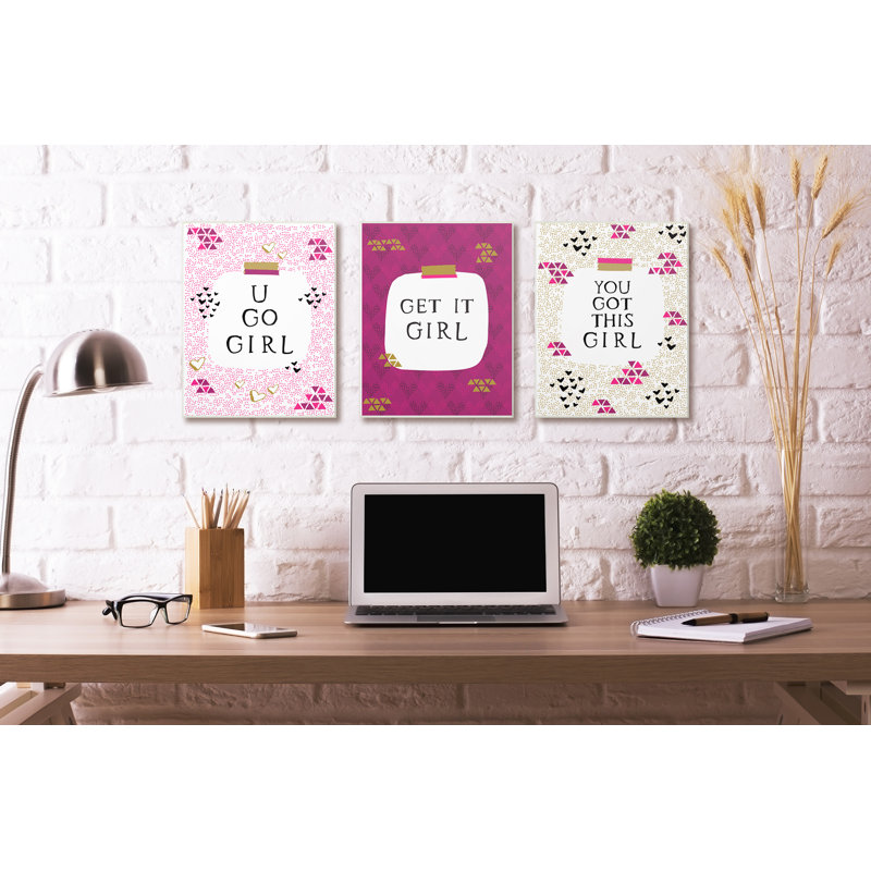 « get it fille glam », art textuel, Plaque murale, H 15 po x l 10 po x P 0,5 po