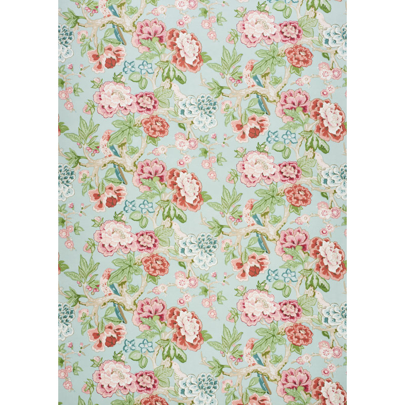 Papier peint Bermuda Blossoms, Aigue-marine