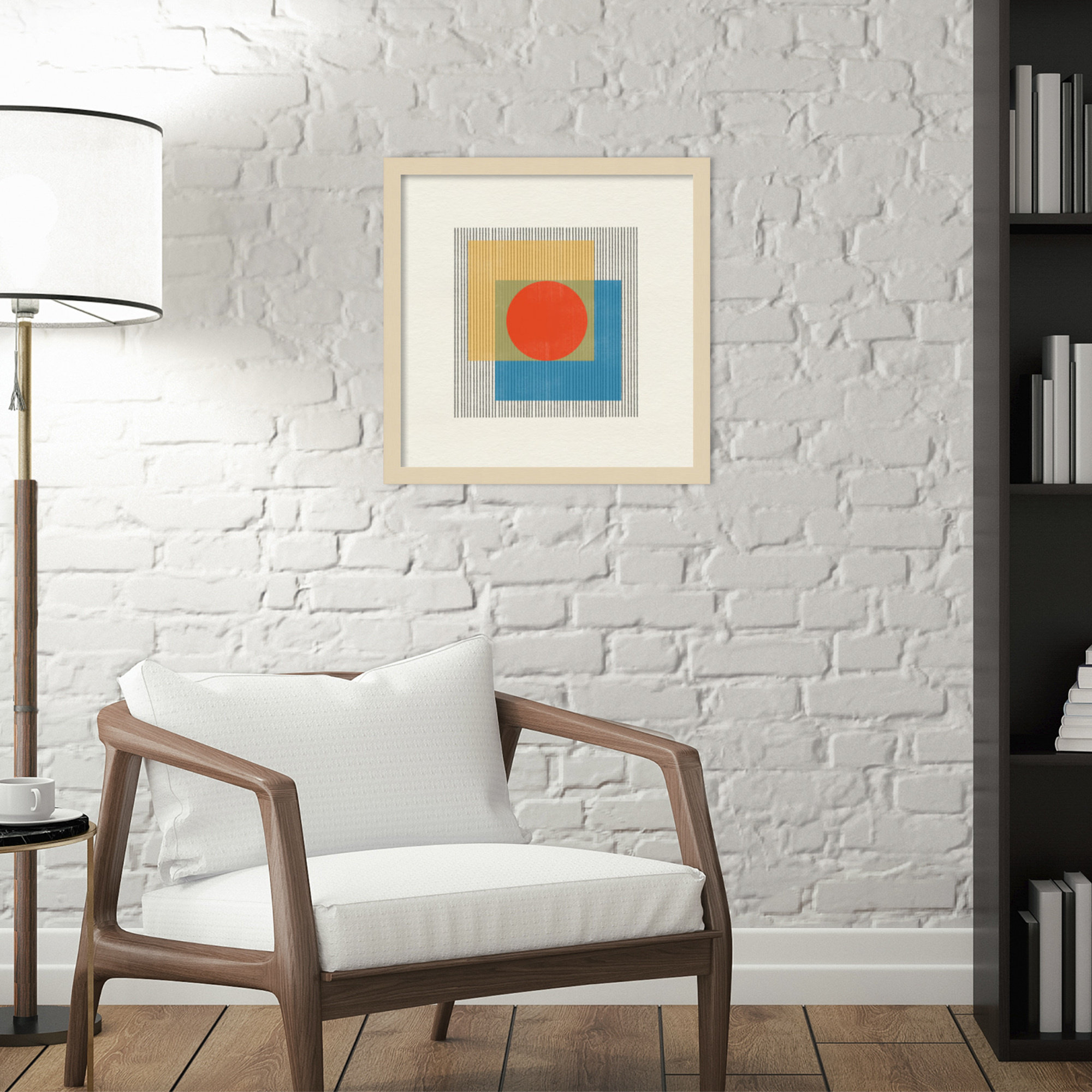 Midcentury Modern Object No 3 by Miuus, Brown, 17" H x 17" W x 1" D
