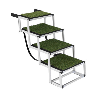 Foldable Pet Dog Stairs For All Vehicles - Reinforced Non Slip Aluminium Ramp, Material, Suitable Dogs With Joint Issues Cars And Suvs Ideal Mobility Challenges,