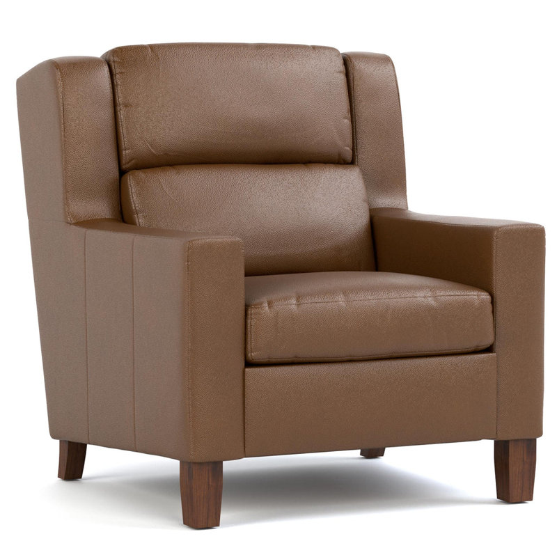 Chaise avec accoudoirs Woodlands, Cuir véritable Selvano Bark
