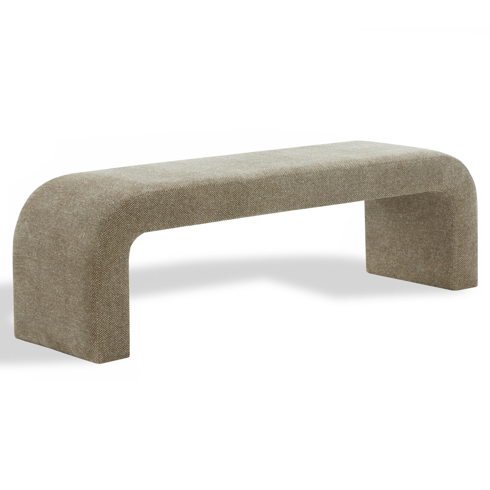 Daine 62" Linen Bedroom Bench, Brown Chenille