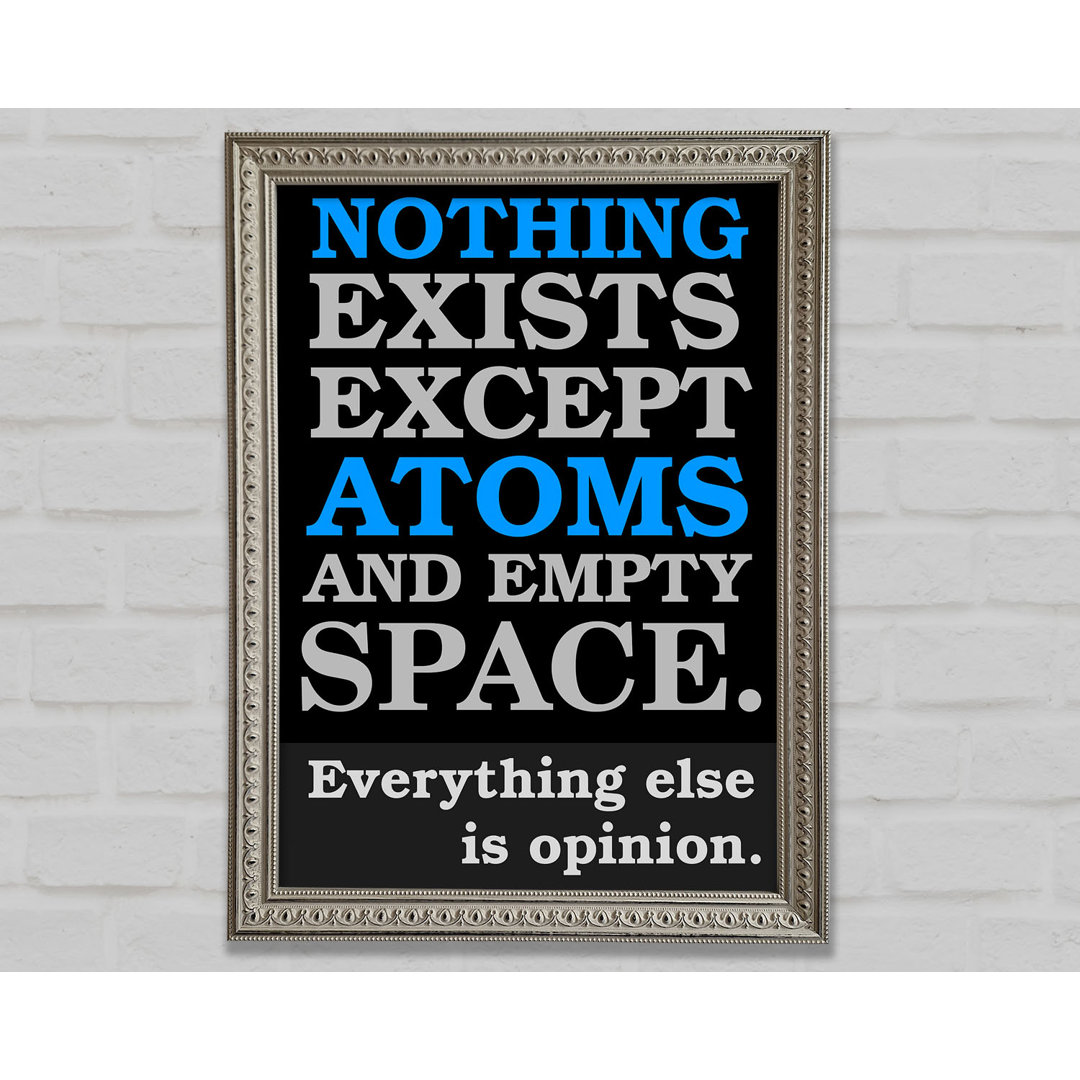 Gerahmtes Leinwandbild Motivational Quote Atomist Quote From Democritus