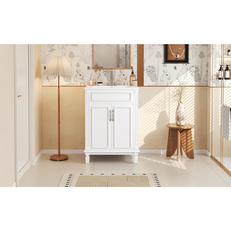 Meuble-lavabo 24 po avec lavabo supérieur, Blanc