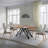 Maser 5 Piece Dining Set in Wood and Metal with Gray Fabric Armless Chairs