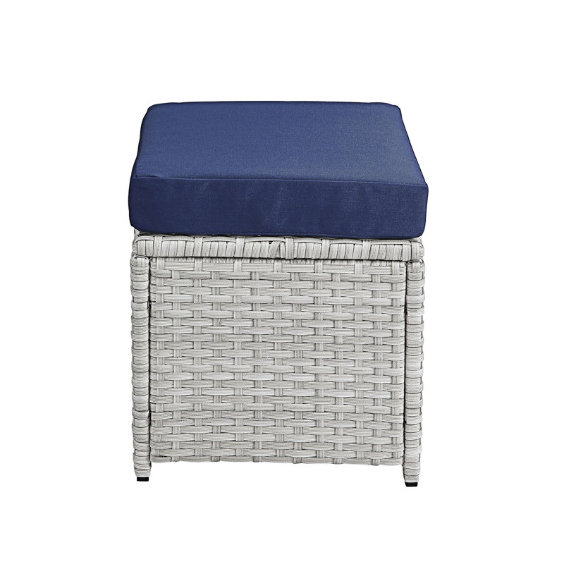 9Pcs Fabric & Wicker Bistro Set