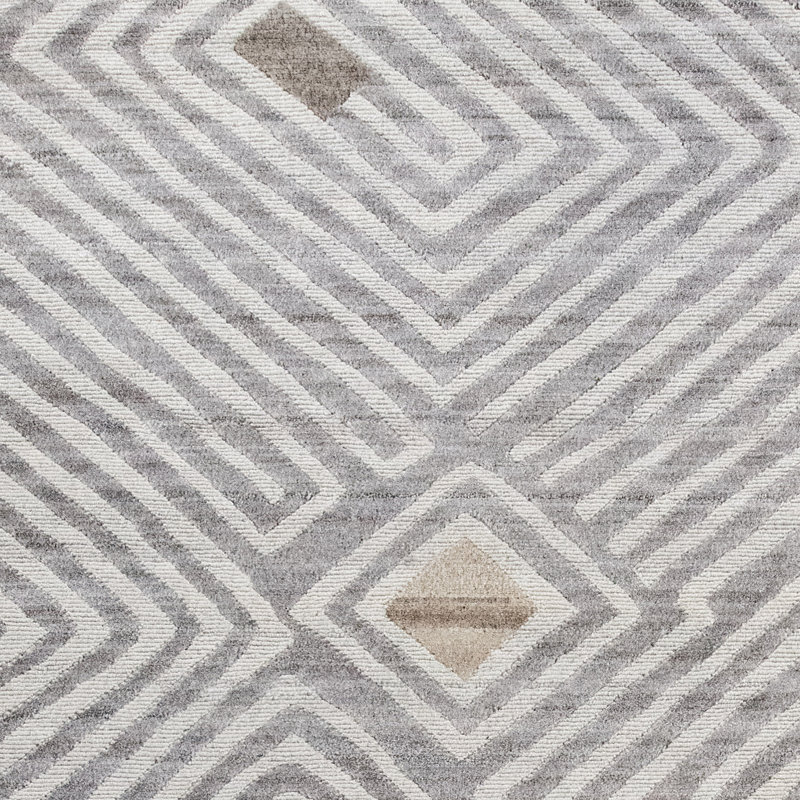 Tapis brun clair et muscade de haute qualité noué à la main, Rectangulaire 8 pi x 10 pi