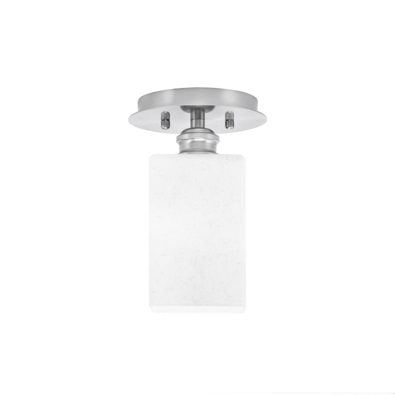 Verre semi-encastré carré 1 lumière Edge 4 po, Nickel brossé