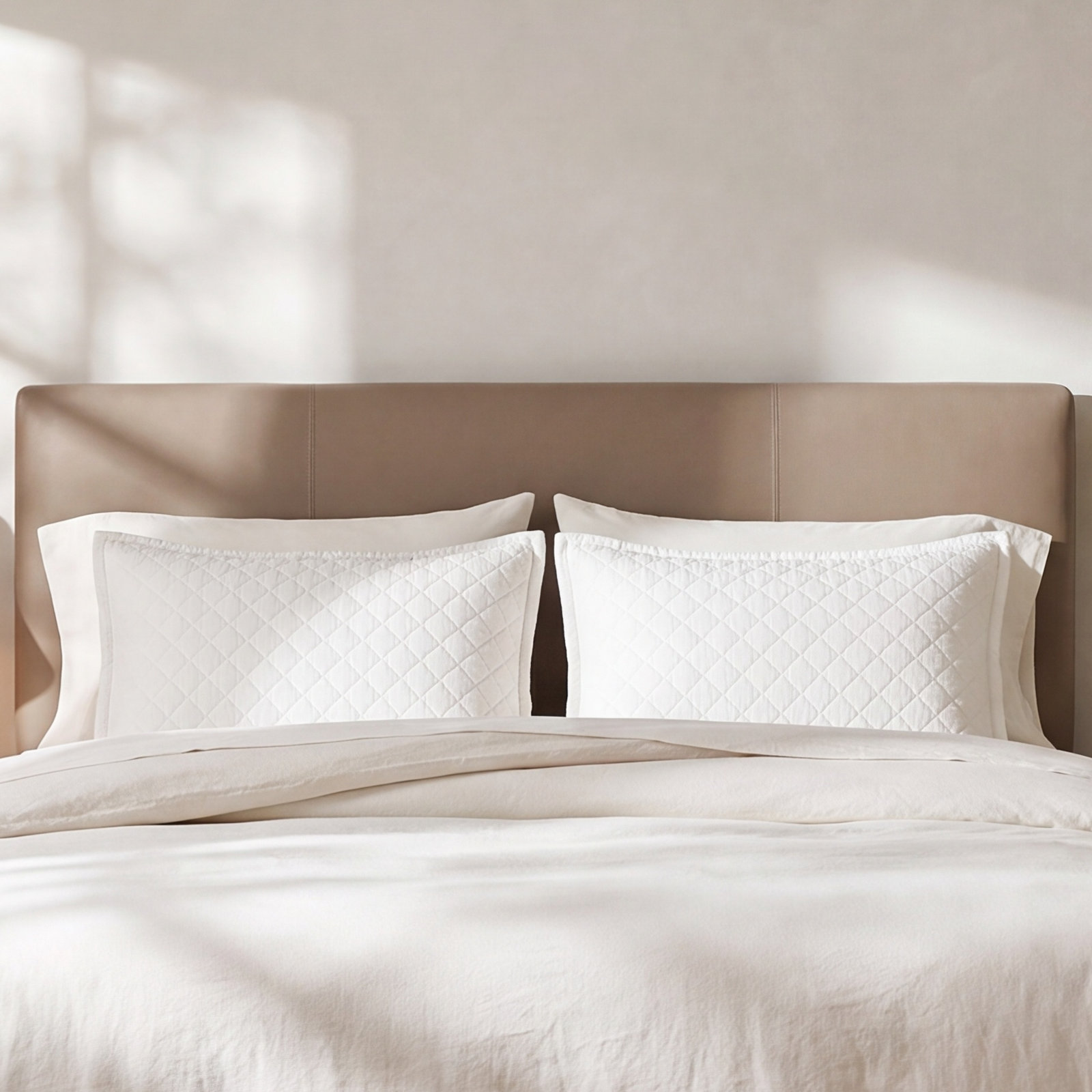 Jeffen Linen Pillow Sham, King, White