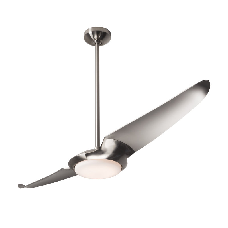 IC Air LED Downrod Ceiling Fan, Dark Bronze, Remote Control, Nickel