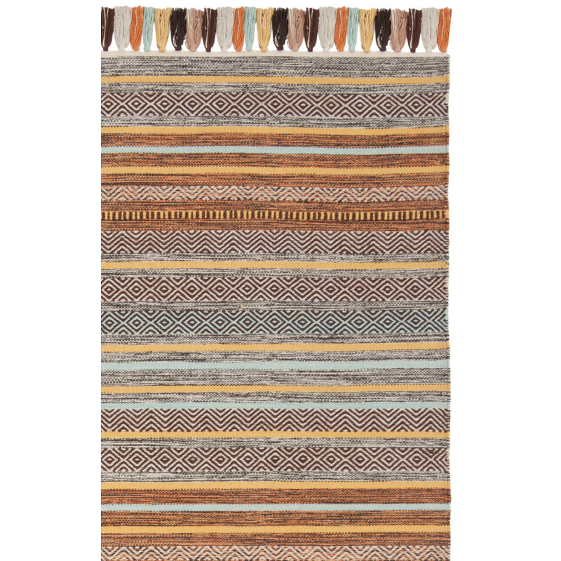 Montauk Hand Woven Cotton Striped Rug, Rectangle 2'6" x 4'